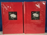 2 New | Red Hardcover Photo Albums | 6 Pictures Per Page Up To 300 Photos Per Book | Fits 4" x 6" Pictures | Each Book Measures 14" Tall