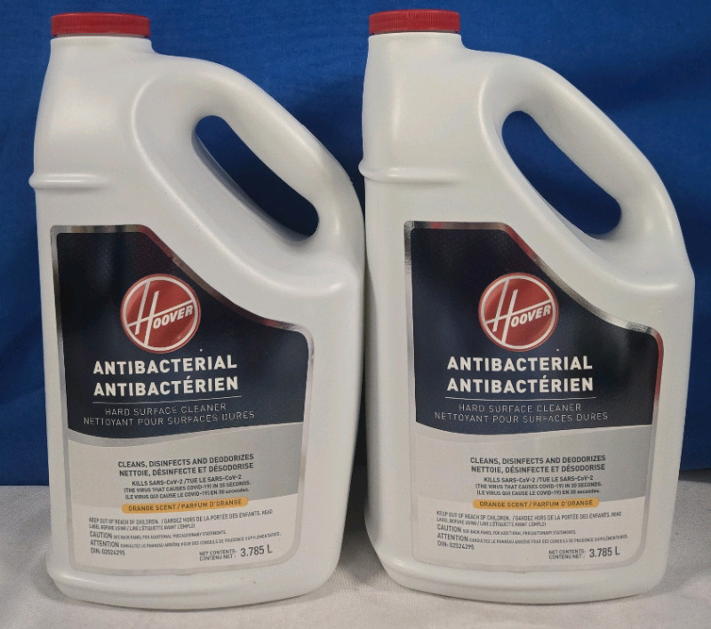 2 New | 3.785L/128oz Hoover Antibacterial | Hard Surface Cleaner | * Retails For $49.98 Or 24.99 Each *