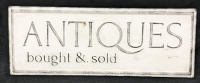 Large ANTIQUES Bought & Sold Textured Tin Sign | 24.75" x 9"