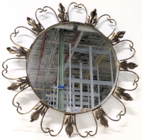 Neat Mid Century Modern Wall Mirror | 18" Diameter