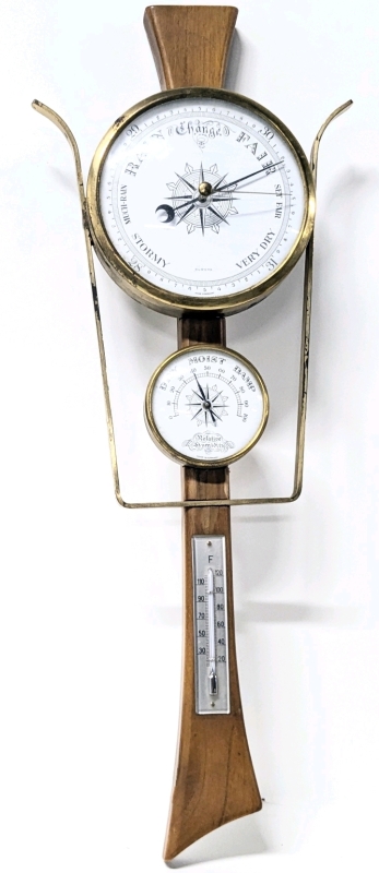 Vintage Europa Weather Station : Barometer, Thermometer & Humidity Made in Germany | 19.6" Long