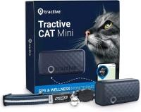 New - Tractive Mini GPS Pet Tracker for Cats - Waterproof, GPS Location & Smart Activity Tracker, Unlimited Range (Midnight Blue) . Compatible with Apple & Android | Retails for $48 On Sale