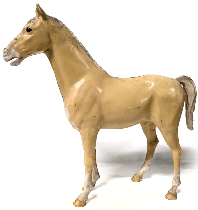 Vintage Marx Johnny Best Of The West Thunderbolt Palomino Cowboy Horse Toy | 13.15" Tall