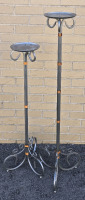 2 | Metal Indoor/ Outdoor Plant Stands | Size Ranging From 36" - 44" Tall | Holds Flower Pots With 7" Diameter