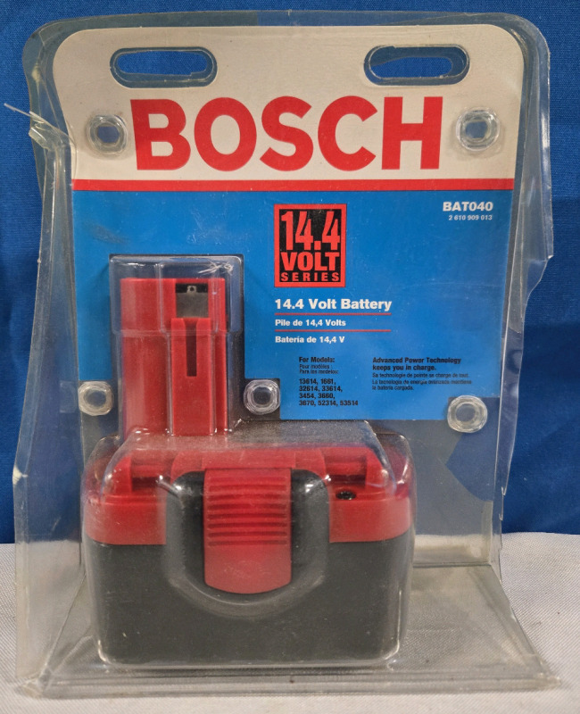 New | Bosch 14.4 Volt Battery | Model# Bat040 * Retails For $66 *