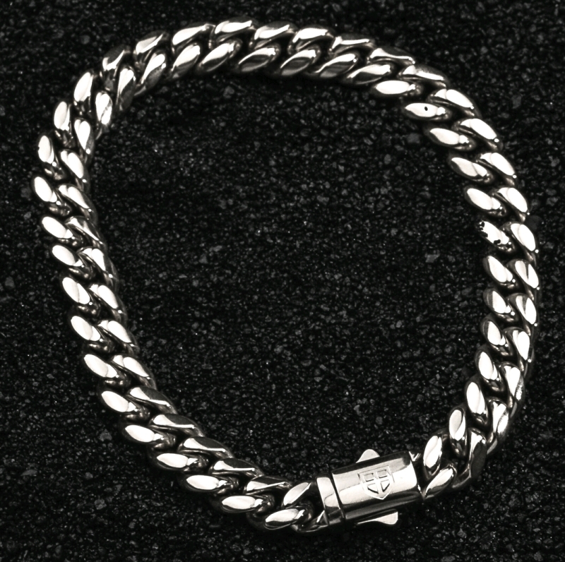 New S-Force Cuban Bracelet 18K White Gold Plated 8mm | CUBANBR LT-WHTGLD-8.5 | Retails for $82!