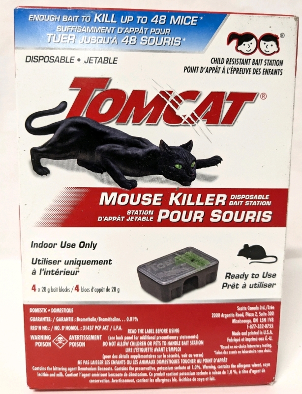 New TOMCAT Mouse Killer Disposable Bait Station | Chips & Dog Resistant | 4 x 28g Bait Blocks