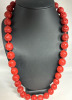 Vintage Chunky Cinnabar Necklace + Brooch Knotted Beautiful - 3