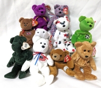 10 Vintage TY BEANIE BABIES with Tags.