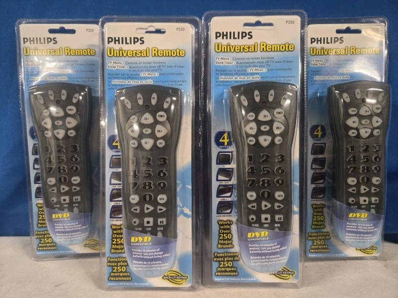 6 New | Phillips Universal Remotes | Model# P250