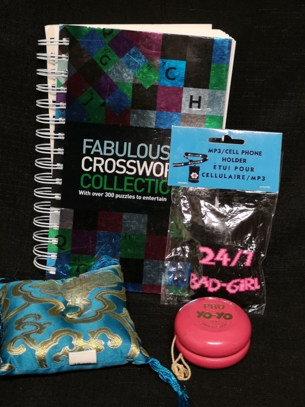 Mixed Lot - Crossword Puzzles, MP3 Holder + Vintage Wooden Yo-Yo Pro Top +