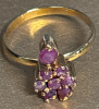 Lovely Prong Set Unique Ring with Ruby Stones Size 6.5 - 3