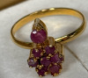 Lovely Prong Set Unique Ring with Ruby Stones Size 6.5 - 6