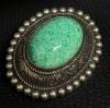 Green Czeck Peking Glass Raised Brooch
