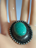 Green Czeck Peking Glass Raised Brooch - 5