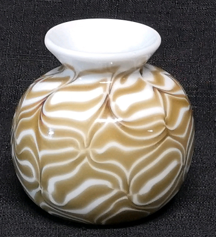 Hand Blown Art Glass Vase - 3" Tall