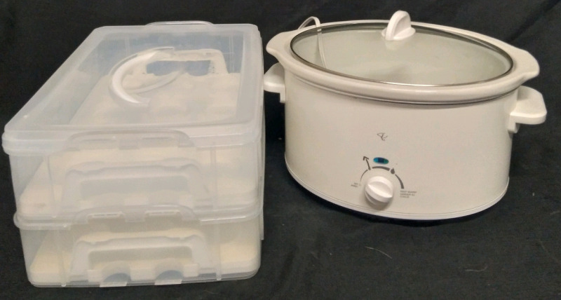 14x10x7" Cupcake Storage Bins And 8x15 PC Crockpot Tested Powers Up