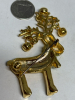 Enamel Reindeer Dangle Bells on Antlers Brooch - 5