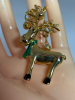 Enamel Reindeer Dangle Bells on Antlers Brooch - 6