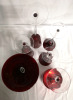 Ruby Red Glass Candle Holders - Tallest 13.75" - 5