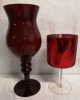 Ruby Red Glass Candle Holders - Tallest 13.75" - 6