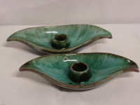 Pair of Blue Mountain Pottery Candle Holders