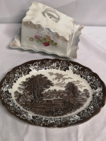 Meakin Platter Romantic England + Cheese Covered Dish