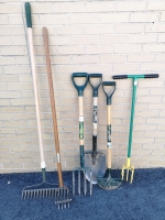 6 Metal Garden Tools Yard Works - Tallest 58.5"