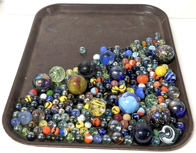 Over 2k of Assorted Glass Marbles (+ Some Standard Marble-Sized Metal Bearings, Too!)