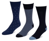 New Black Brown 3-Pairs of Soft Touch Microfiber Dress Socks | Shoe Size 7.5 - 12