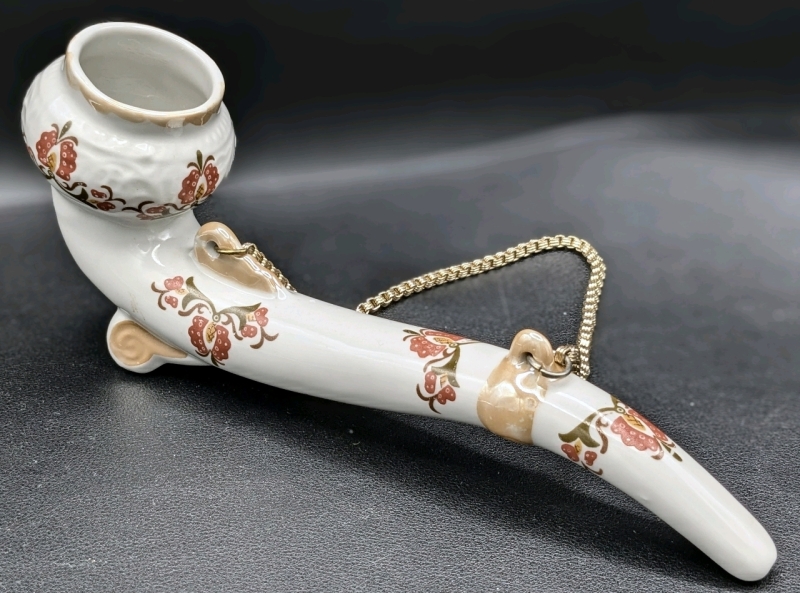 USSR Ukraine Polonsky ZHK Polonne Decorative & Functional Porcelain Lusterware Smoking Pipe | 8 5" Long