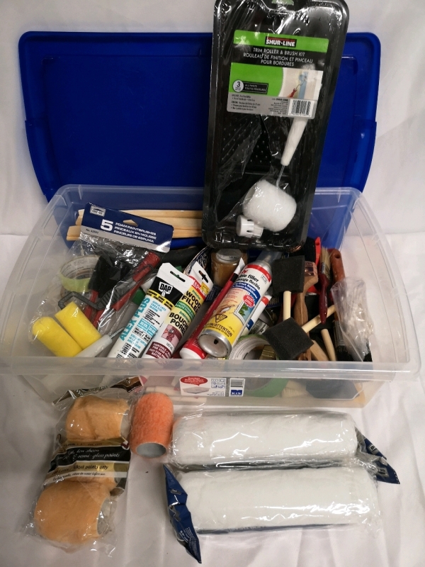 Painting Tools + Storage Tote - Rollers, Brushes ++