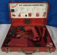 Milwaukee ⅜" Driver/Drill With 2 Batteries & Charger + Metal Carry Case | * Tested & Working *