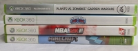 4 Xbox 360 Games. Minecraft, Plants Vs Zombies: Garden Warfare, NBA2k11, Skylanders: Trap Team.