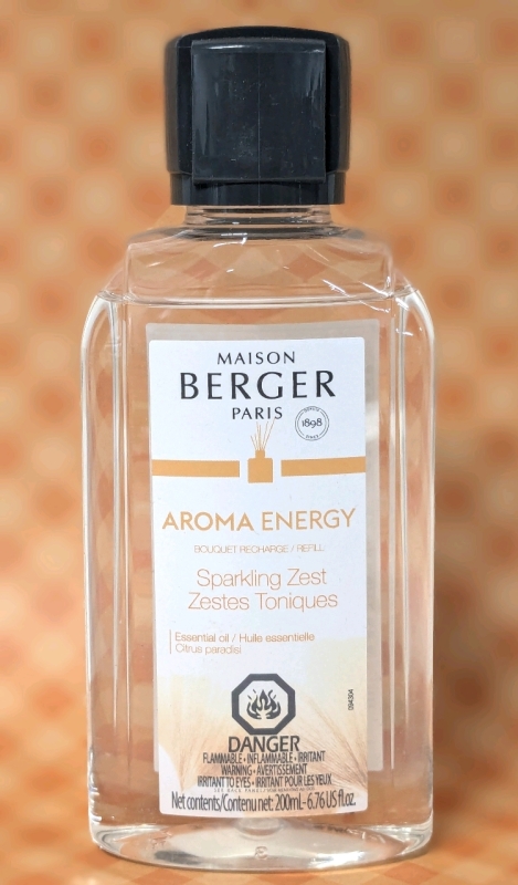 New Maison BERGER Paris | Aroma Energy Bouquet Refill | Sparkling Zest Essential Oil | 200ml | For Reed Sticks or Ceramic Diffusers