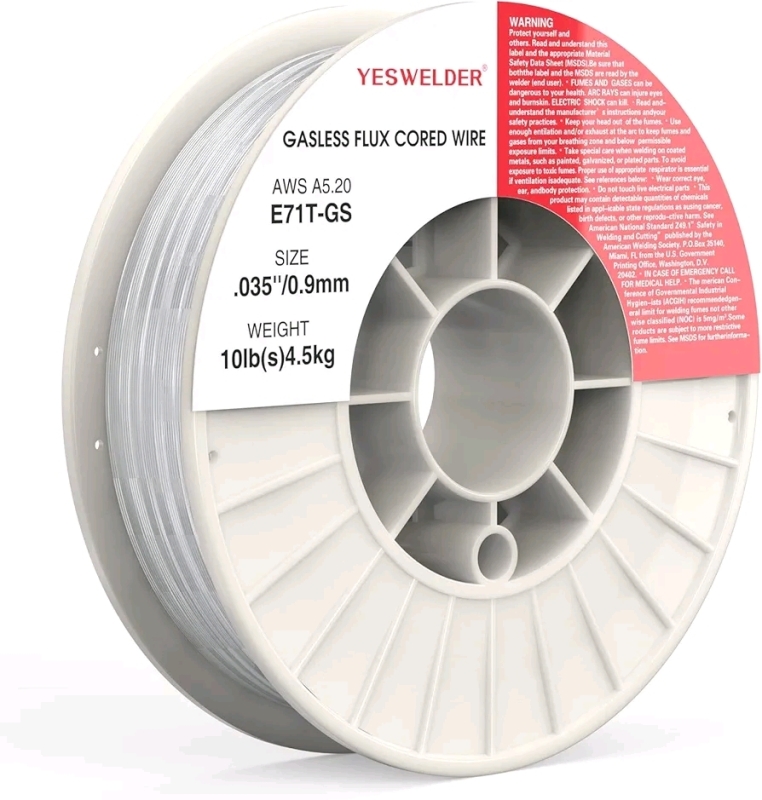 New Yeswelder E71T-GS Gasless Flux Corded Wire. .035" Diameter. 10lb Weight. Retails for 55"