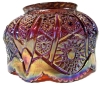 Unsigned Indiana Glass Iridescent CADMIUM & Red Glass Bowl | 6.75" Diameter x 4.25" Tall | Glows Under Black Light! - 3