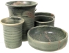 Really Neat Signed Mid Century Modern Stoneware Pottery Desk Organizer (?) Assemblage | 10.25" x 5.4" x 4" Tall - 3