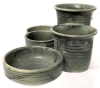 Really Neat Signed Mid Century Modern Stoneware Pottery Desk Organizer (?) Assemblage | 10.25" x 5.4" x 4" Tall - 5