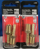 2 Packs New | &frac14;" Solid Brass Hose End Fittings | Model #s-600