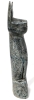 Large Wood Carved Happy Cat Statue | 14.8" Tall - 3