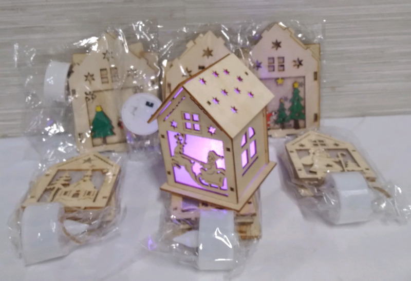 7 New Lighup Wood Craft Kit Decorations for Christmas