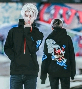New BiBi Sama Embroidered "Oni"Hoodie (Size: Medium -Large)