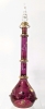 Beautiful Purple, Gold & Clear Egyptian Glass Perfume Bottle with Intact Dauber | 9.25" Tall - 2