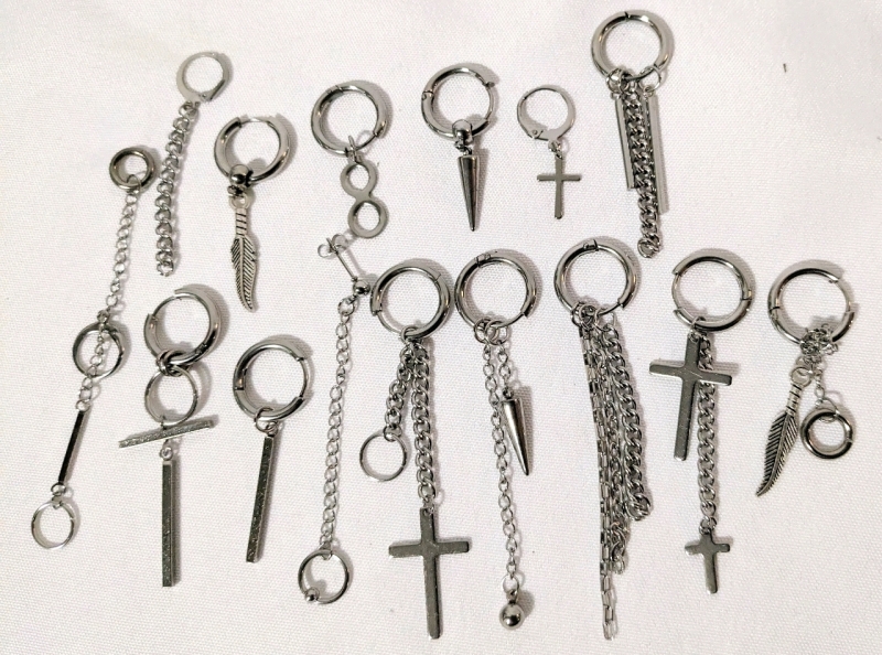 14 New Singular Dangly Earrings / Belly Button Rings