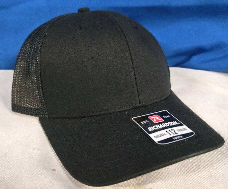 New | Size: Youth | Colour: Black | Richardson Snapback Adjustable Hat