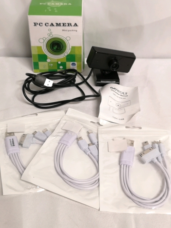 New PC Camera Webcam + 3 New Cables