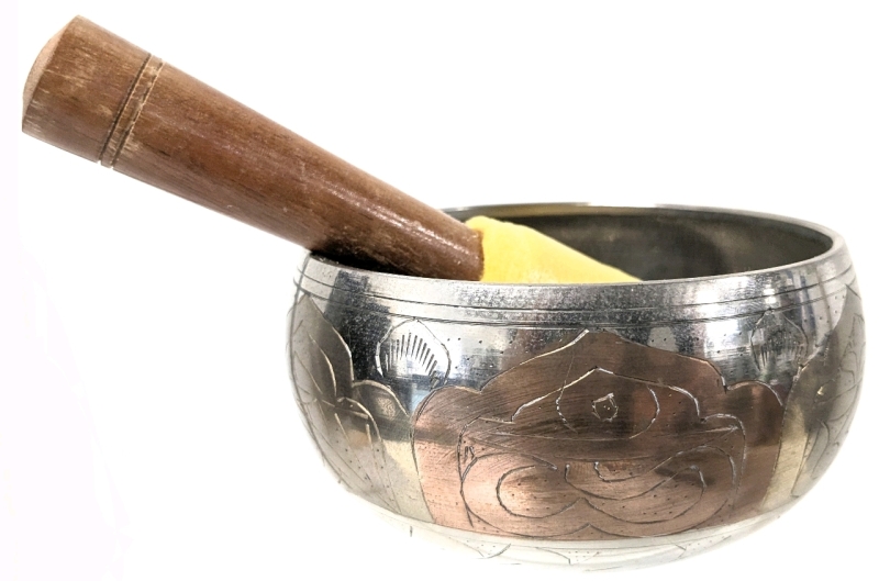 Tibetan Singing Bowl & Wand | 4" x 2" Tall