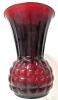 Unsigned Anchor Hocking Royal Ruby Red Glass Pineapple Vase | 9" Tall