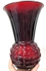 Unsigned Anchor Hocking Royal Ruby Red Glass Pineapple Vase | 9" Tall - 4